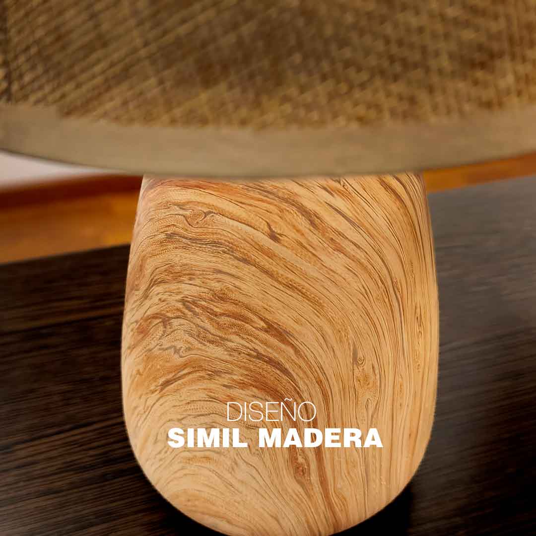LAMPARA COLOR MADERA DE MESA DECORADA LH-4383