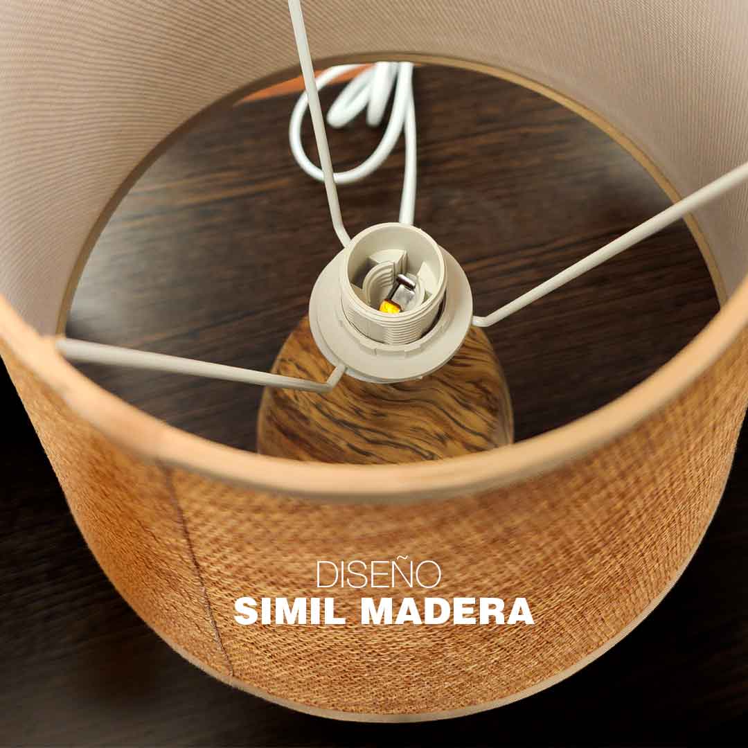 LAMPARA COLOR MADERA DE MESA DECORADA LH-4383