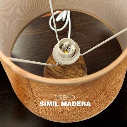 LAMPARA COLOR MADERA DE MESA DECORADA LH-4383