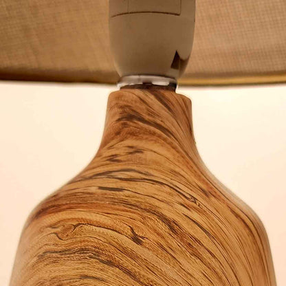 LAMPARA COLOR MADERA DE MESA DECORADA LH-4383