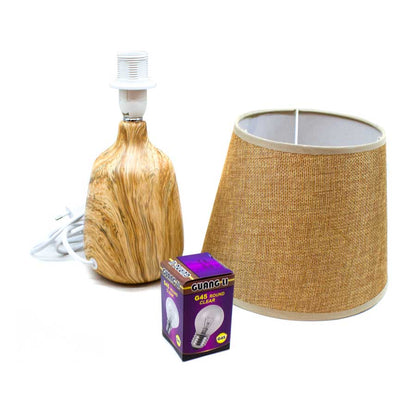 LAMPARA COLOR MADERA DE MESA DECORADA LH-4383