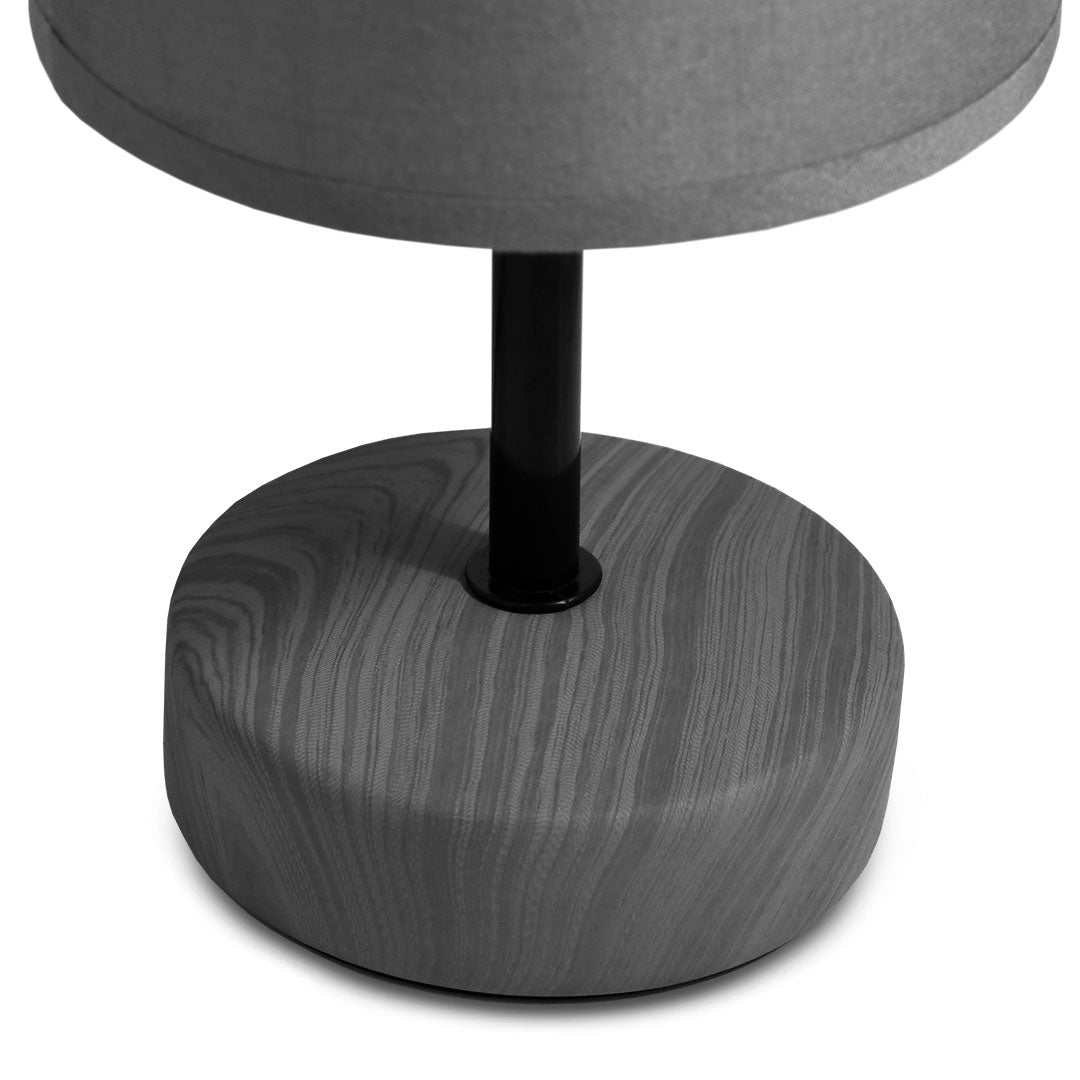 LAMPARA GRIS DE MESA DECORADA LH-3915