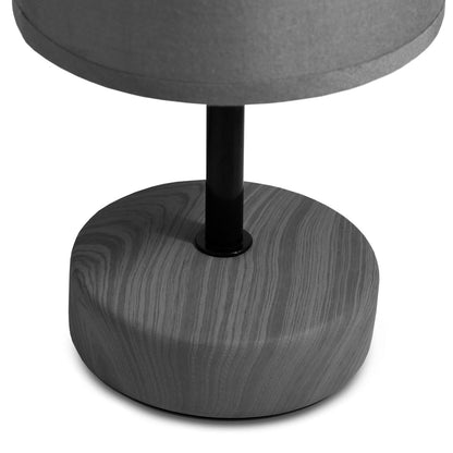LAMPARA GRIS DE MESA DECORADA LH-3915