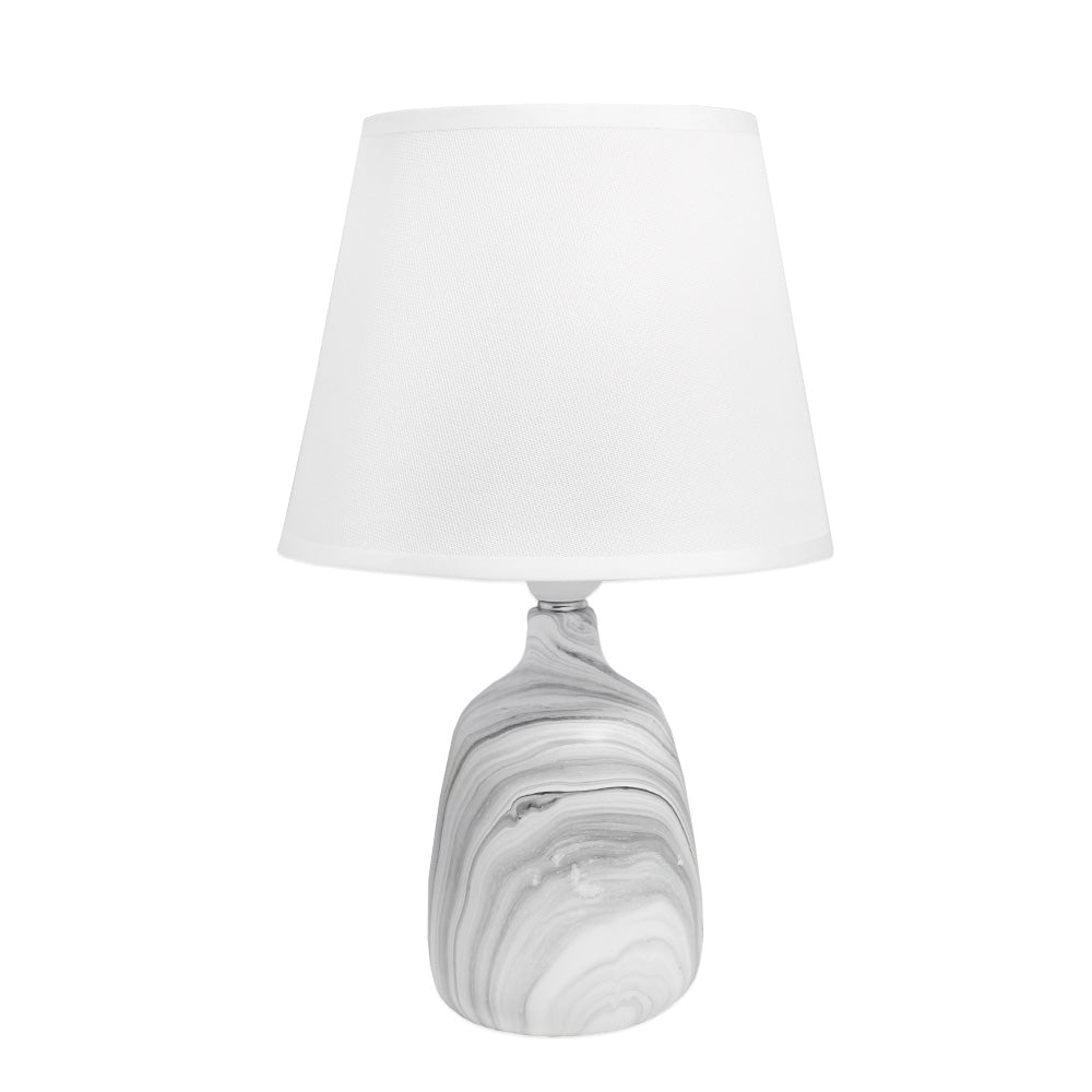 LAMPARA BLANCA DE MESA DECORADA LH-3919
