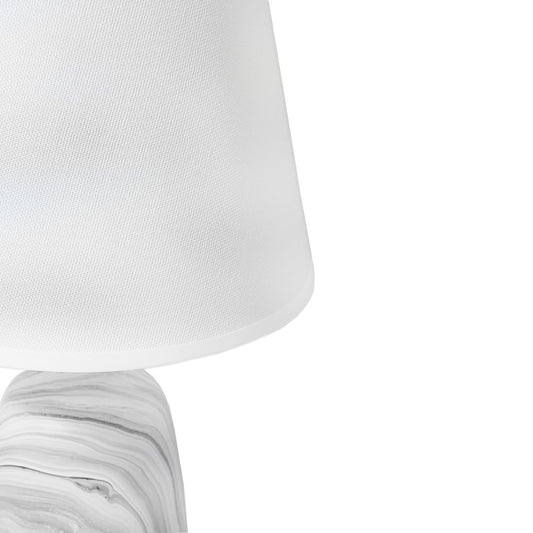 LAMPARA BLANCA DE MESA DECORADA LH-3919