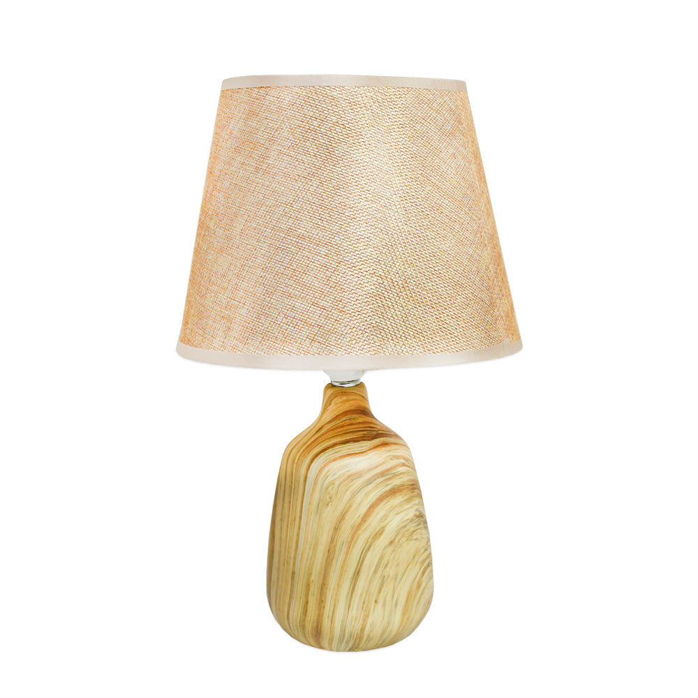 LAMPARA BLANCA DE MESA DECORADA LH-3919