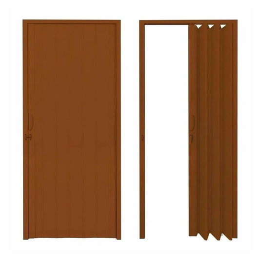 PUERTA PLEGABLE PVC 90X210CM MARRON OSCURO PLASFLE