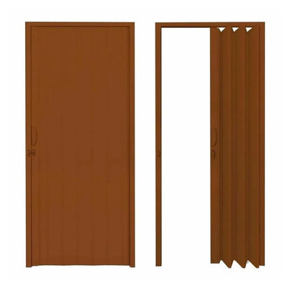 PUERTA PLEGABLE PVC 80X210CM MARRON OSCURO PLASFLE