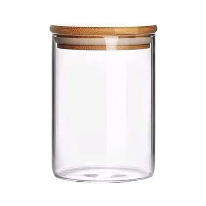 FRASCO HERMETICO 950ML 10X16CM TAPA MADERA LH3105