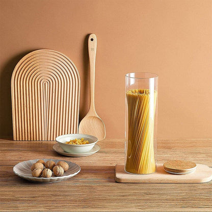 FRASCO HERMETICO 1800ML 10X26CM TAPA MADERA LH3107