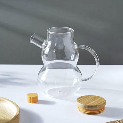 RECIPIENTE DE VIDRIO 400ML TAPA DE MADERA LH-3096