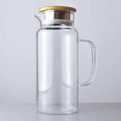 JARRA DE VIDRIO 1700ML CON TAPA DE MADERA LH-3079
