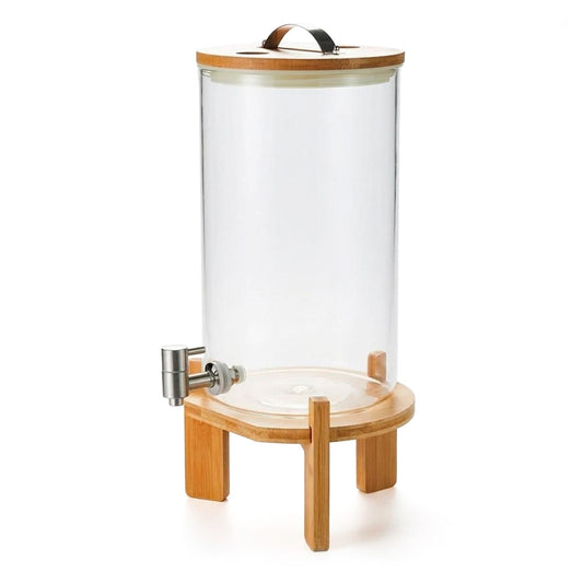 DISPENSADOR 10L DE LIQUIDOS VIDRIO /MADERA LH-3090