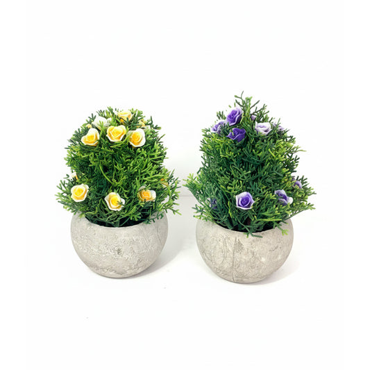 ADORNO MACETA DE PLANTA C/FLORES  Q1306