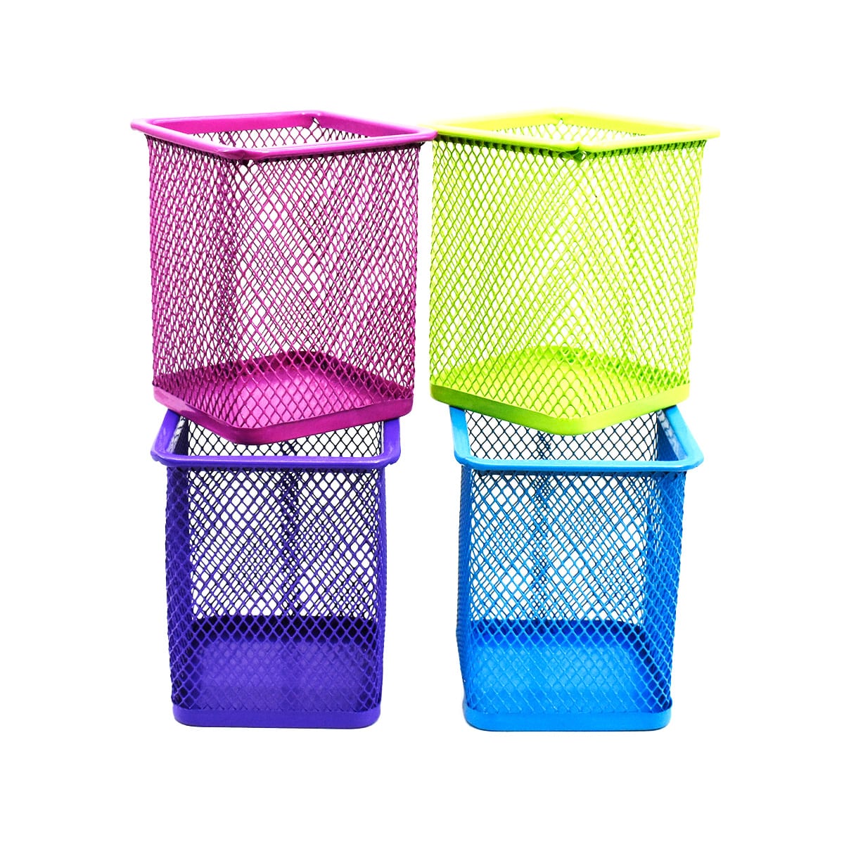 PORTA LAPIZ METALICO COLOR SURTIDO 8X8CM LH-3904
