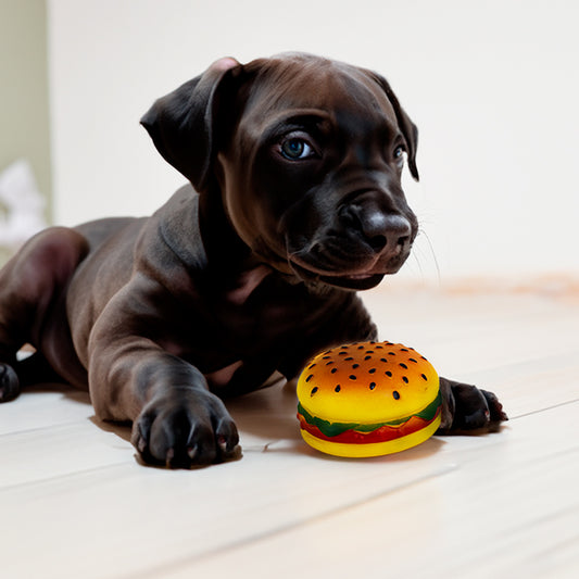 JUGUETE PARA MASCOTA TIPO HAMBURGUESA GOMA LH-3349