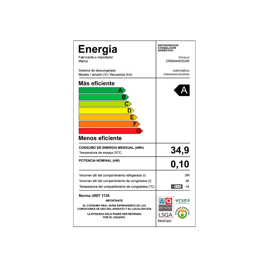 Heladera Consul No Frost CRM44AKDUW