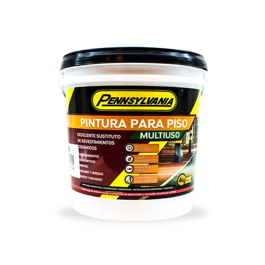 PINTURA PARA PISOS ROJO VIAL 4 KILOS PENNSYLVA