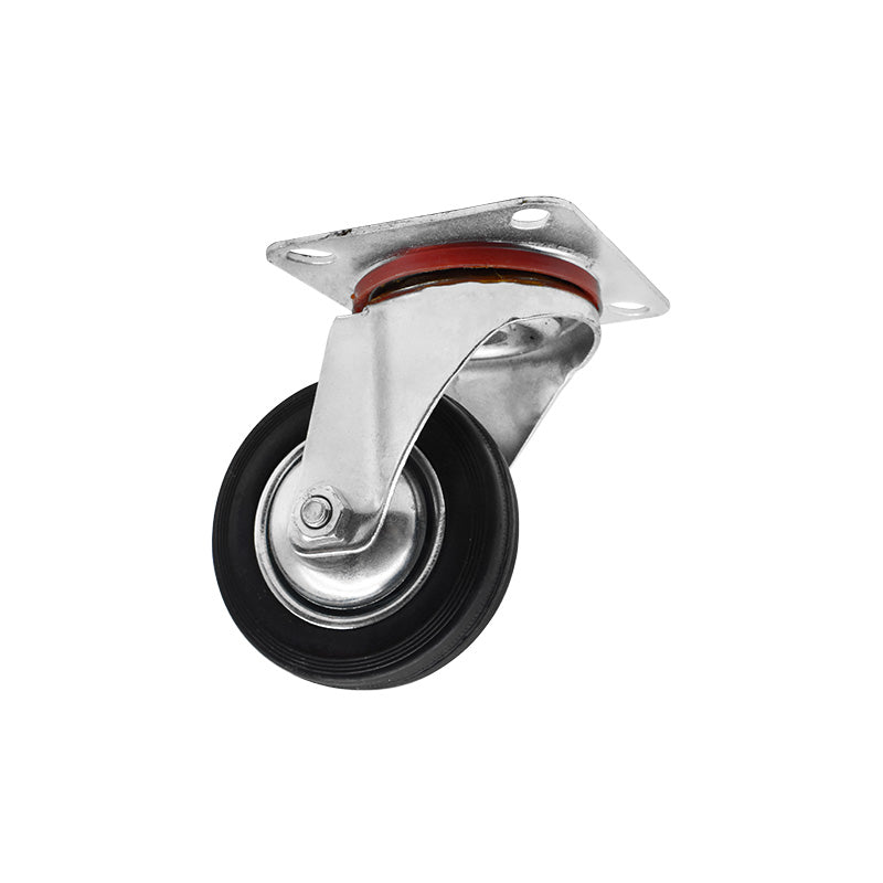 RUEDA NEGRA BASE METALICA 3.5″ GIRATORIA LH-4360