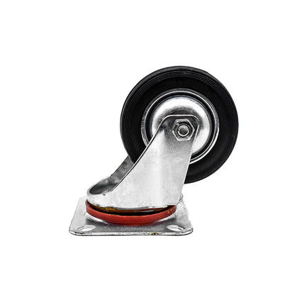 RUEDA NEGRA BASE METALICA 3.5″ GIRATORIA LH-4360