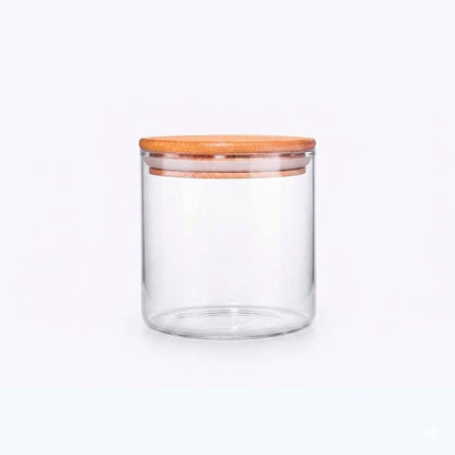 FRASCO HERMETICO 550ML 10X10CM TAPA MADERA LH3133