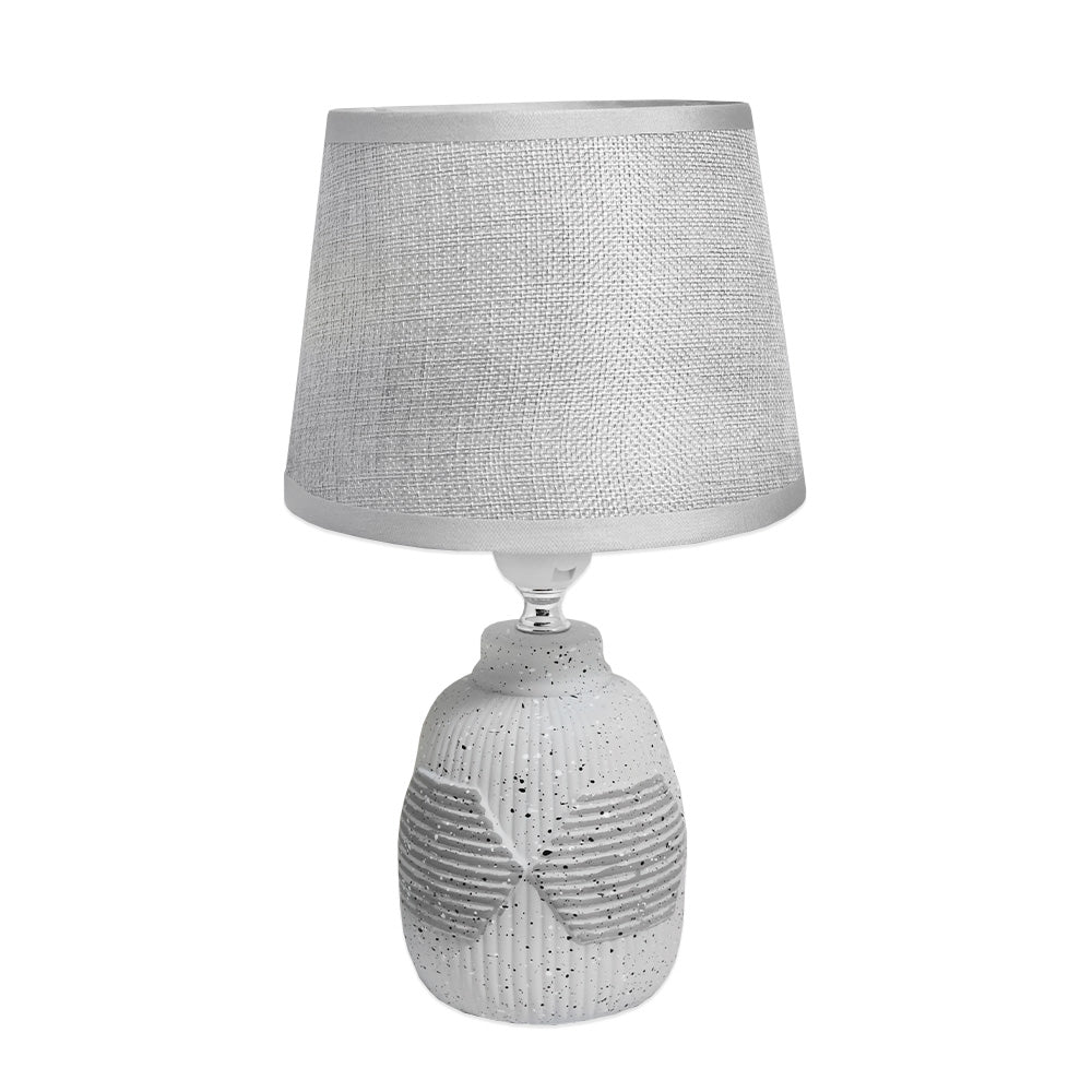 LAMPARA BEIGE O GRIS DE MESA LH-3921