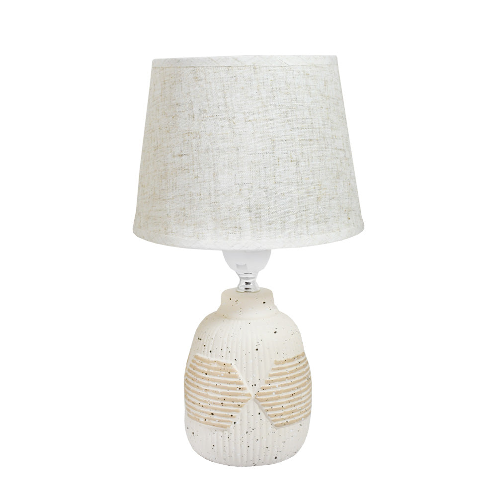LAMPARA BEIGE O GRIS DE MESA LH-3921