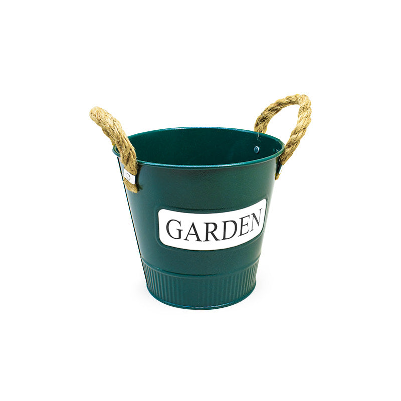 MACETERO METALICO TIPO BALDE DIAMETRO 13CM GMRBK37