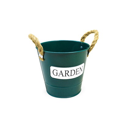 MACETERO METALICO TIPO BALDE DIAMETRO 13CM GMRBK37