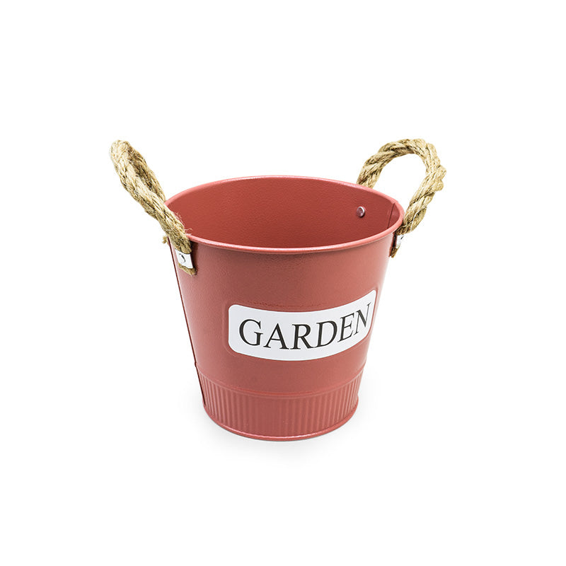 MACETERO METALICO TIPO BALDE DIAMETRO 13CM GMRBK37
