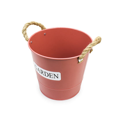 MACETERO METALICO TIPO BALDE DIAMETRO 17CM GMRBK36