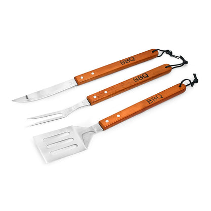 SET PARRILLA 3PZ ESPATULA TENEDOR CUCHILLO LH-3615