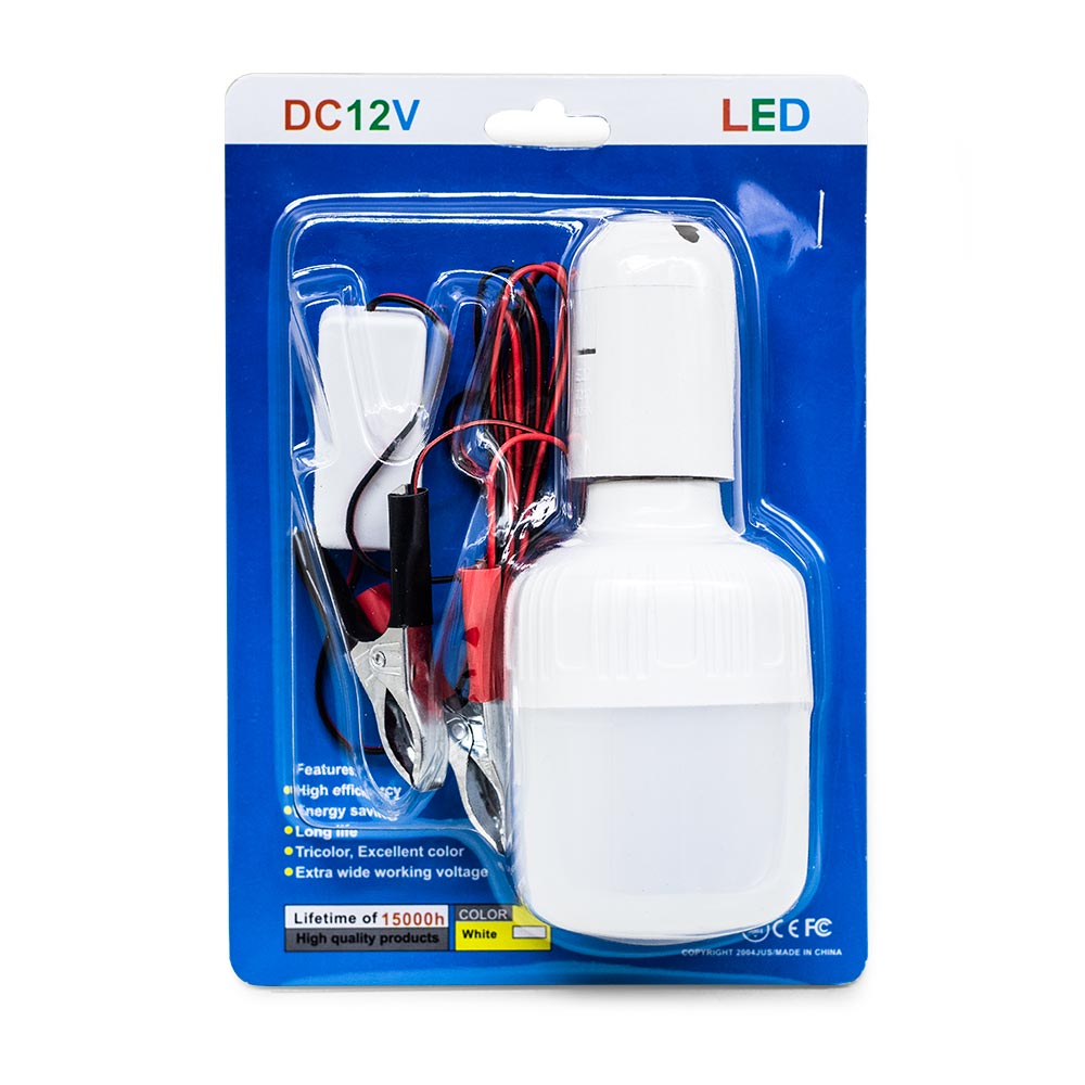 LAMPARA LED 18W 12V CON PINZAS P/BATERIA LH-3399