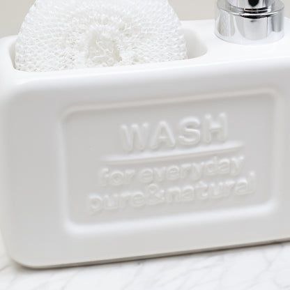 DISPENSADOR JABON C/ESPONJA BLANCO NEGRO LH-3835