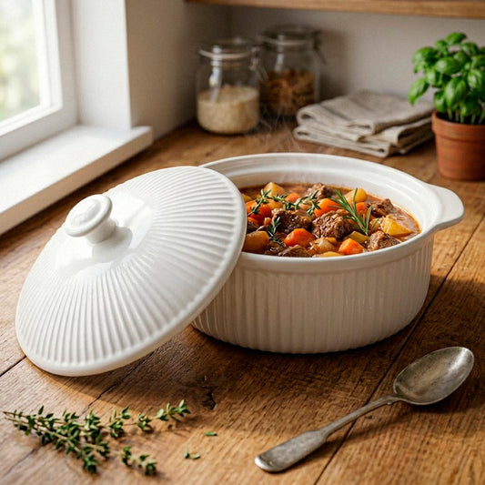 BOWL DE CERAMICA BLANCO 18CM CON TAPA LH-3828