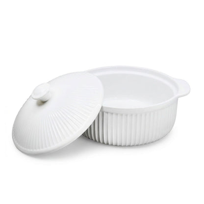 BOWL DE CERAMICA BLANCO 21CM CON TAPA LH-3829