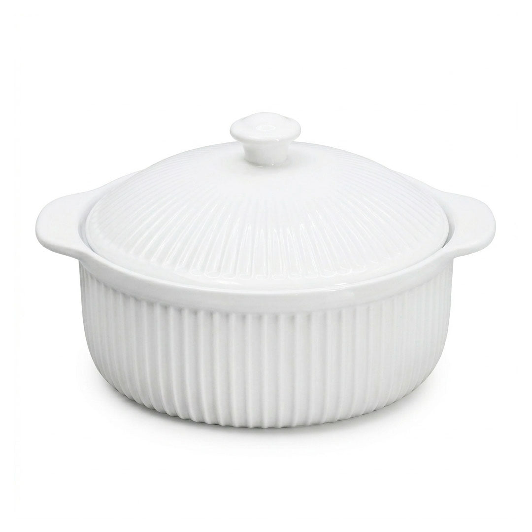 BOWL DE CERAMICA BLANCO 18CM CON TAPA LH-3828