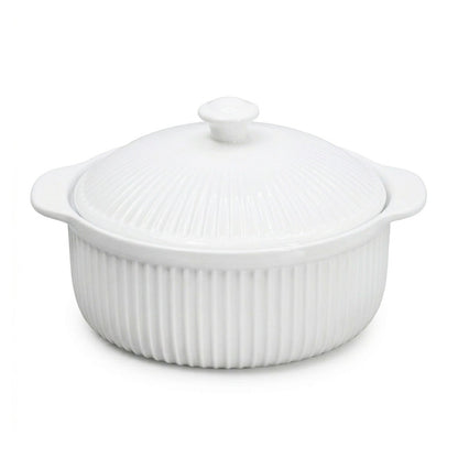 BOWL DE CERAMICA BLANCO 21CM CON TAPA LH-3829