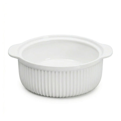 BOWL DE CERAMICA BLANCO 25CM CON TAPA LH-3830
