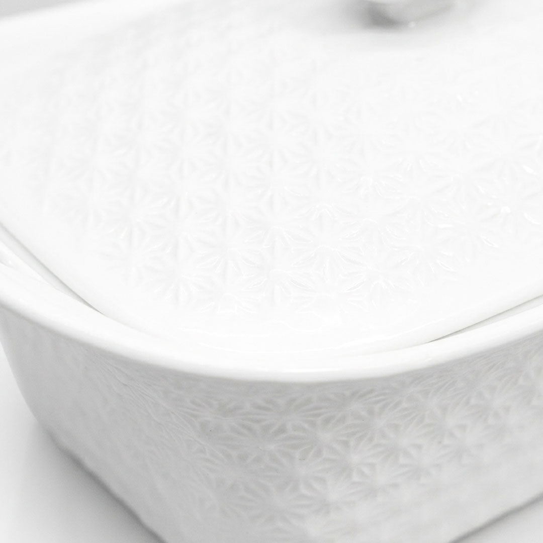BOWL CERAMICO 27CM RECTANGULAR CON TAPA LH-3832