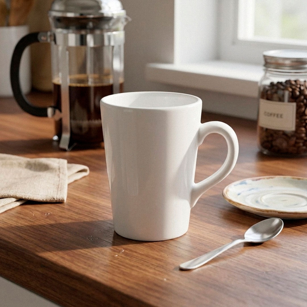 TAZA 380ML CERAMICA BLANCA LH-3826