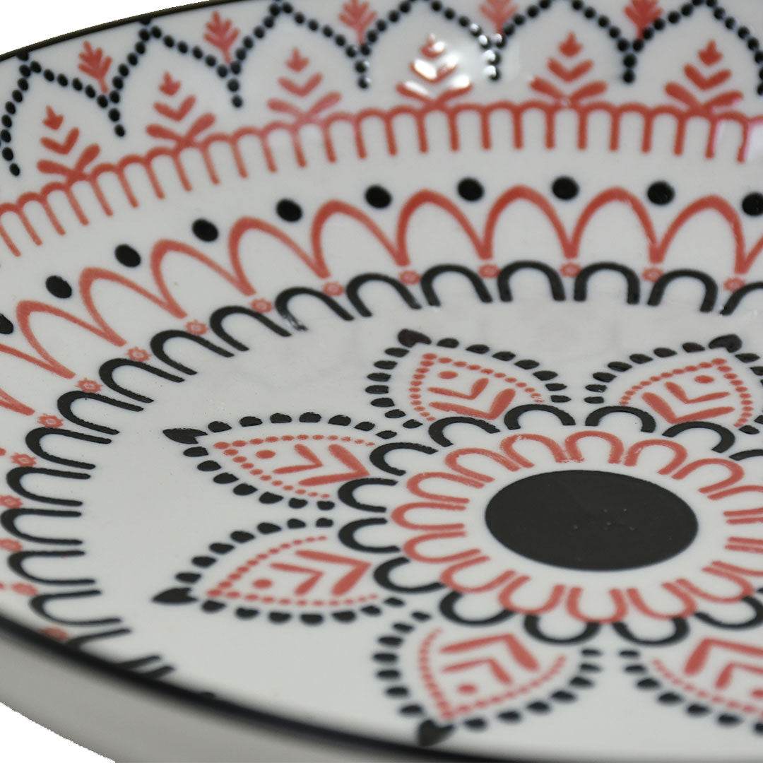 PLATO  23CM CERAMICA DISENO PETALOS LH-3814