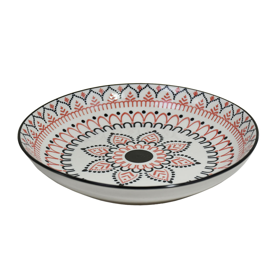 PLATO  23CM CERAMICA DISENO PETALOS LH-3814