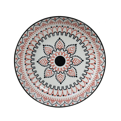 PLATO  23CM CERAMICA DISENO PETALOS LH-3814
