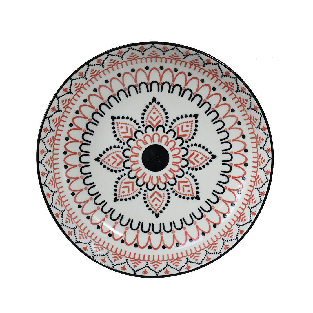 PLATO  23CM CERAMICA DISENO PETALOS LH-3814