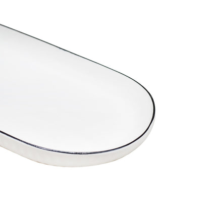 FUENTE CERAMICA 30X16CM OVALADA BLANCA LH-3821