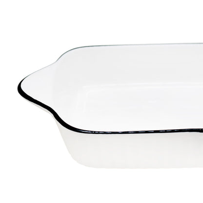 FUENTE 20CM OVALADA CERAMICA BORDE NEGRO LH-3822