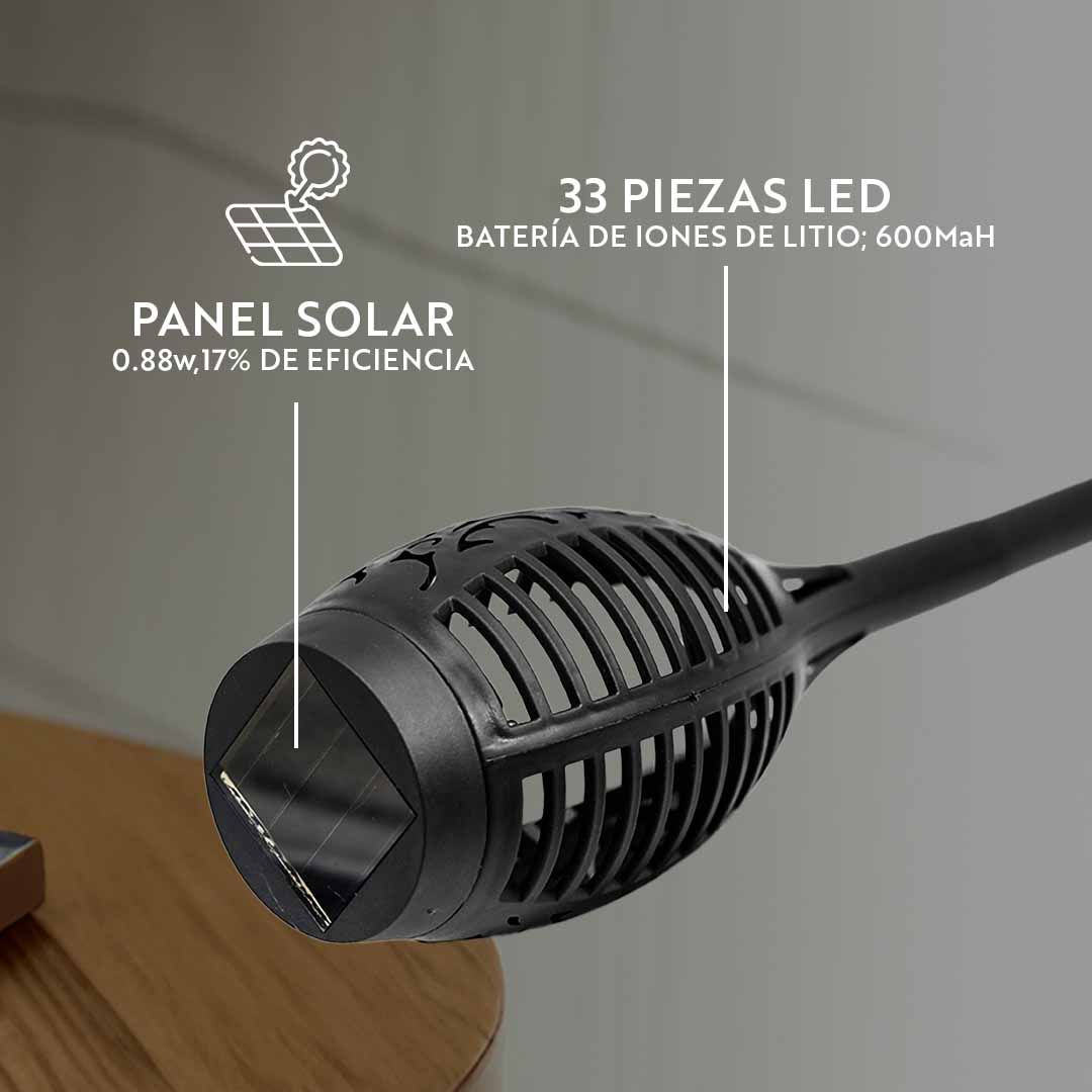 FAROL ANTORCHA SOLAR LED PARA JARDIN 40CM LH-3238