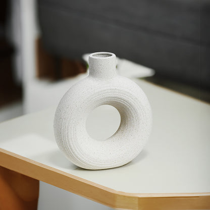 FLORERO CIRCULAR DECO 20CM COLOR ARENA LH-3721