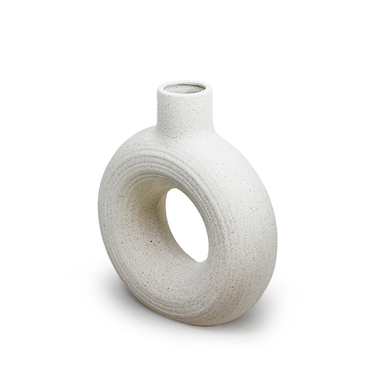 FLORERO CIRCULAR DECO 20CM COLOR ARENA LH-3721